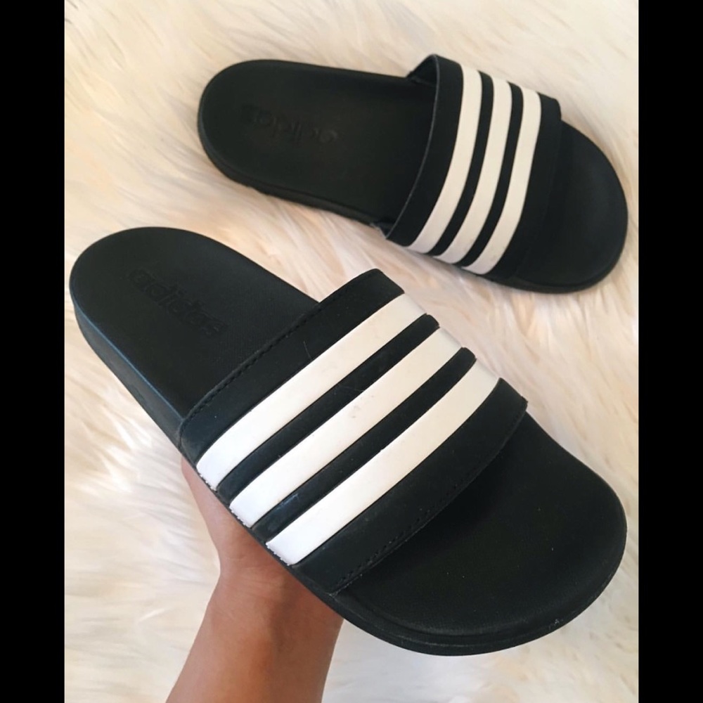 Adidas slides.